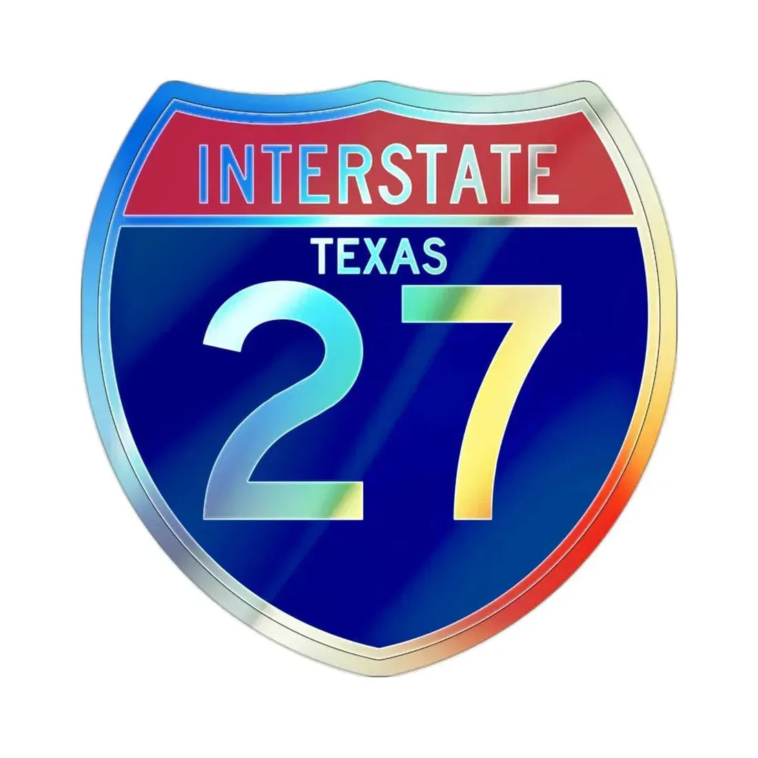 Interstate 27 (U.S. Highways) Holographic STICKER Die-Cut Vinyl Decal 2 Inch Holographic - The Sticker Space
