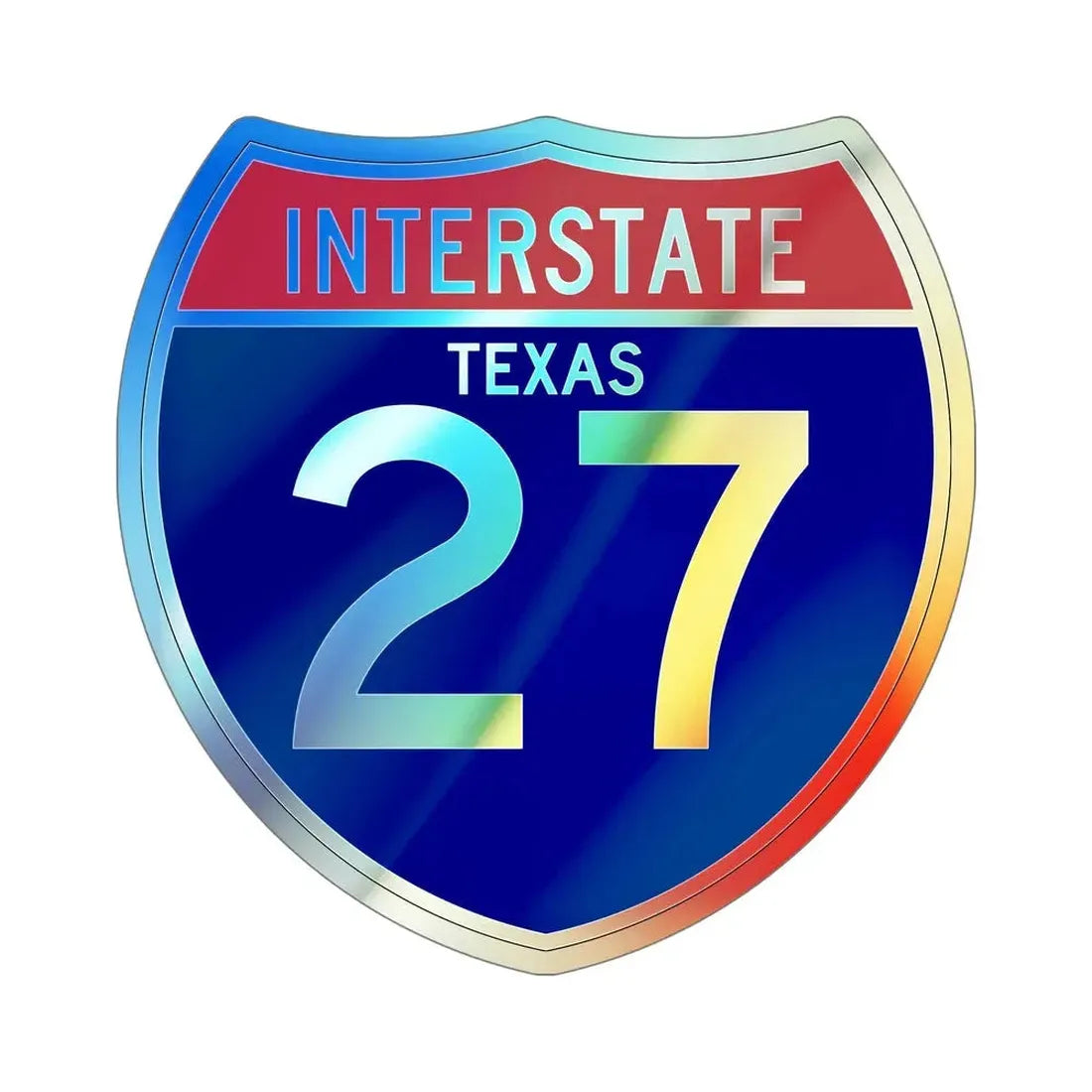 Interstate 27 (U.S. Highways) Holographic STICKER Die-Cut Vinyl Decal 6 Inch Holographic - The Sticker Space