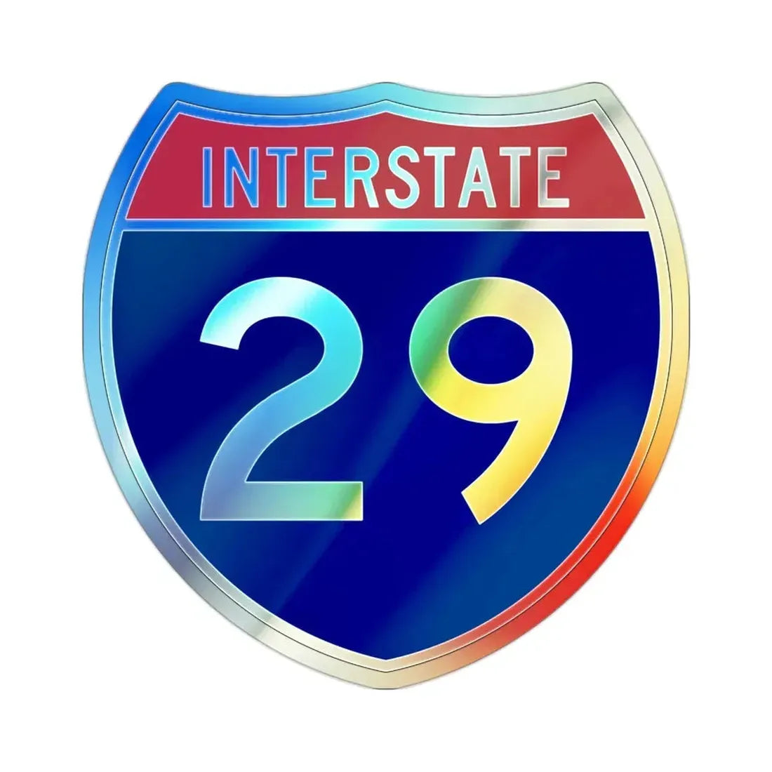 Interstate 29 (U.S. Highways) Holographic STICKER Die-Cut Vinyl Decal 2 Inch Holographic - The Sticker Space