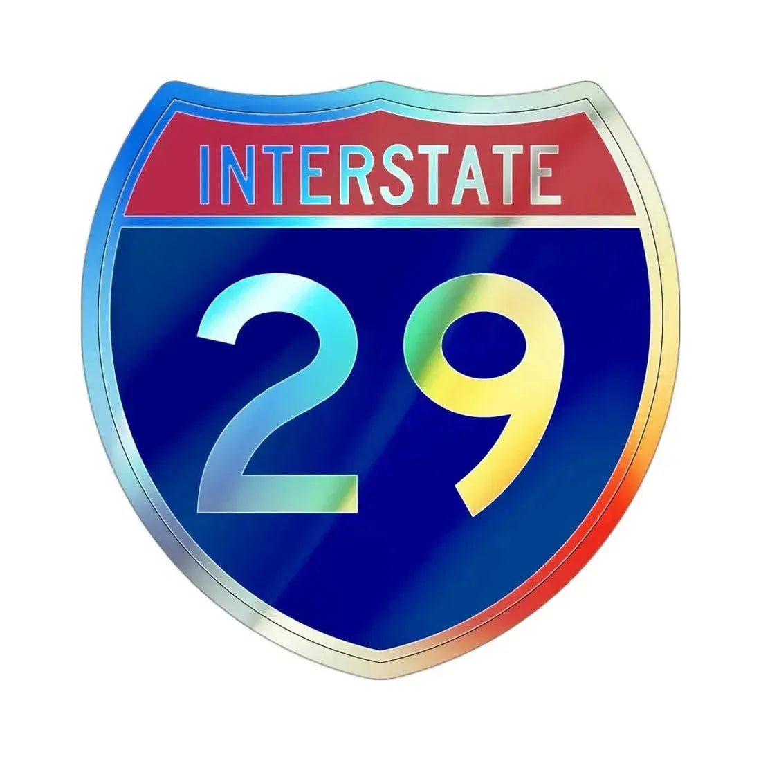 Interstate 29 (U.S. Highways) Holographic STICKER Die-Cut Vinyl Decal 3 Inch Holographic - The Sticker Space