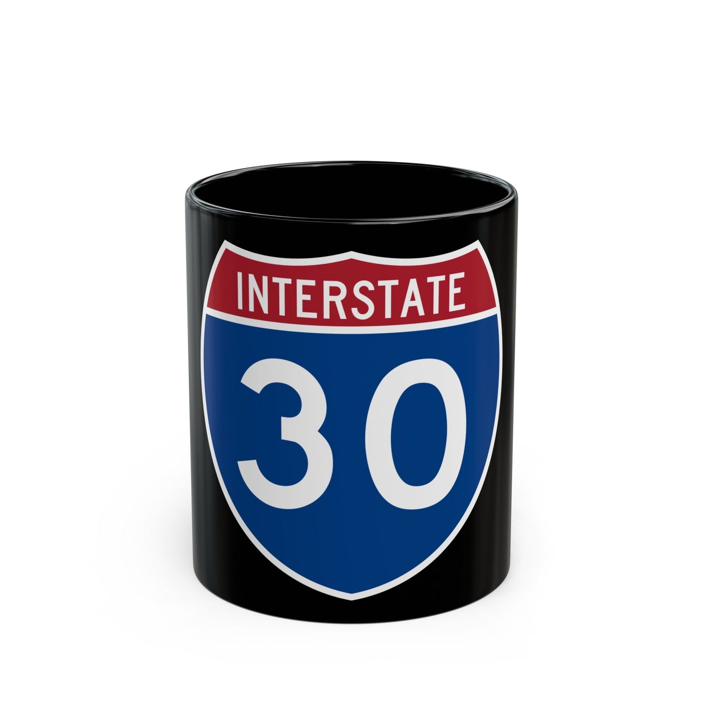 Interstate 30 (U.S. Highways) Black Coffee Mug-11oz-The Sticker Space