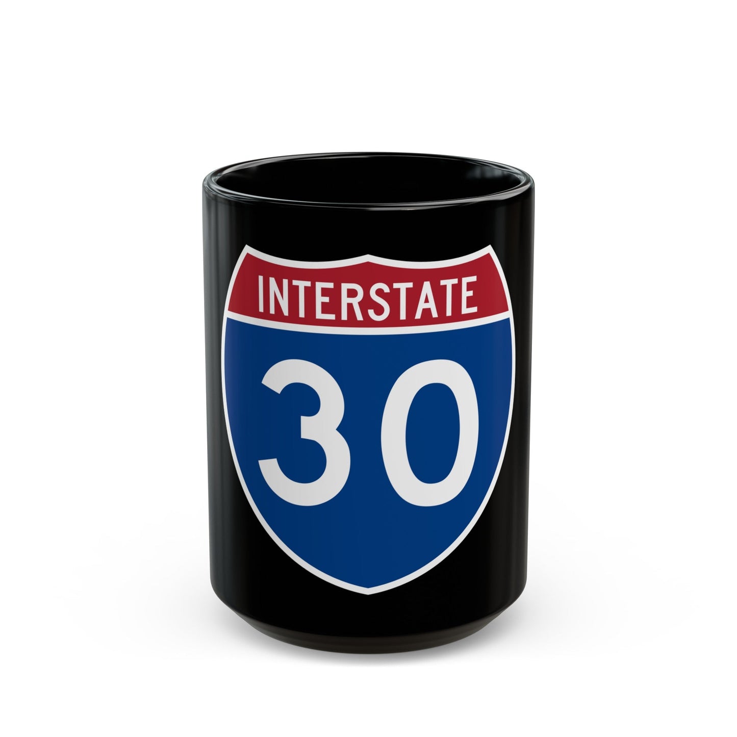 Interstate 30 (U.S. Highways) Black Coffee Mug-15oz-The Sticker Space