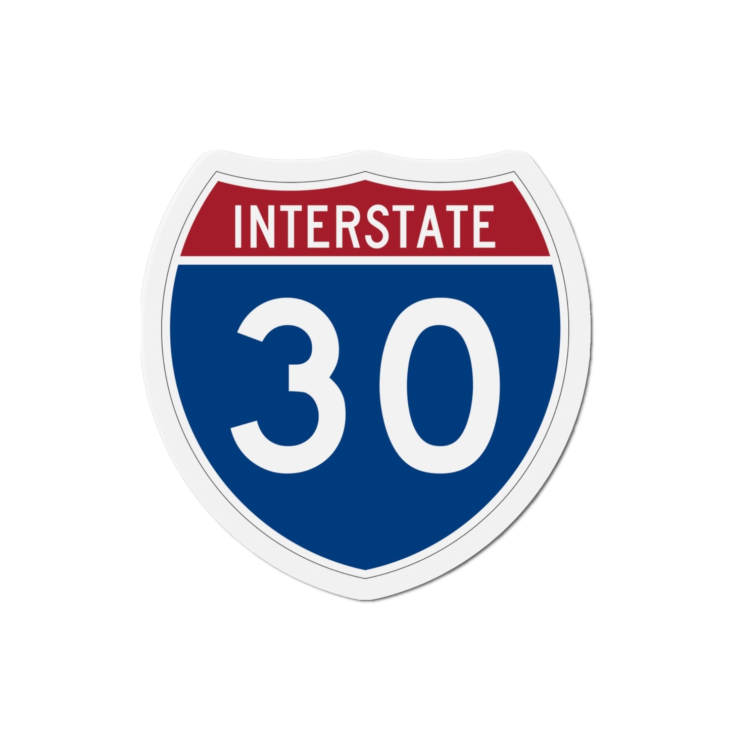 Interstate 30 (U.S. Highways) Die-Cut Magnet-4 Inch-The Sticker Space