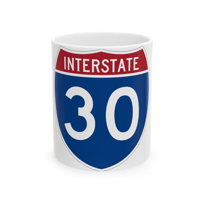 Interstate 30 (U.S. Highways) White Coffee Mug-11oz-The Sticker Space