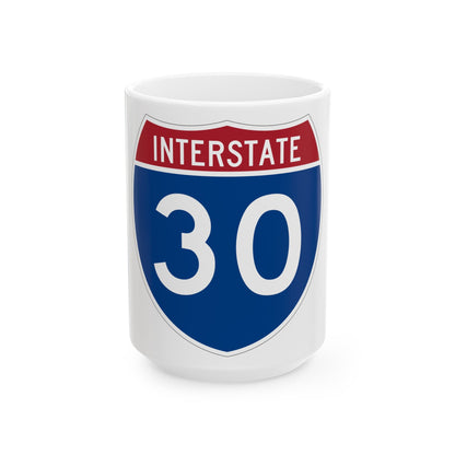 Interstate 30 (U.S. Highways) White Coffee Mug-15oz-The Sticker Space