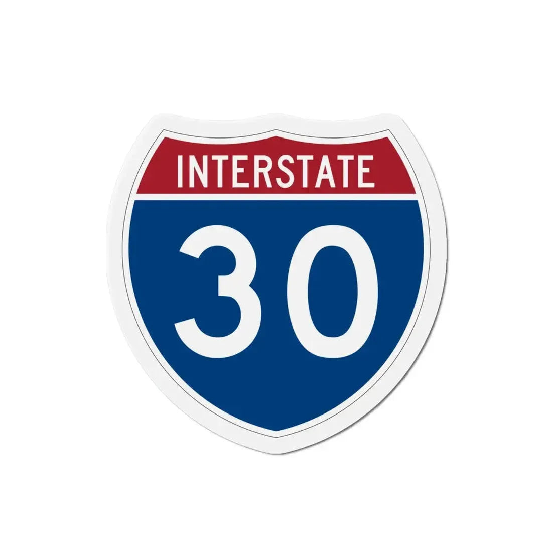 Interstate 30 (U.S. Highways) Refrigerator Magnet 4 Inch - The Sticker Space