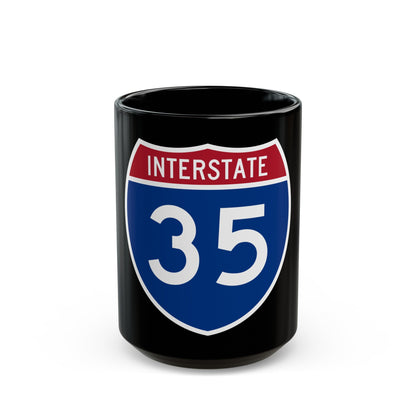 Interstate 35 (U.S. Highways) Black Coffee Mug-15oz-The Sticker Space