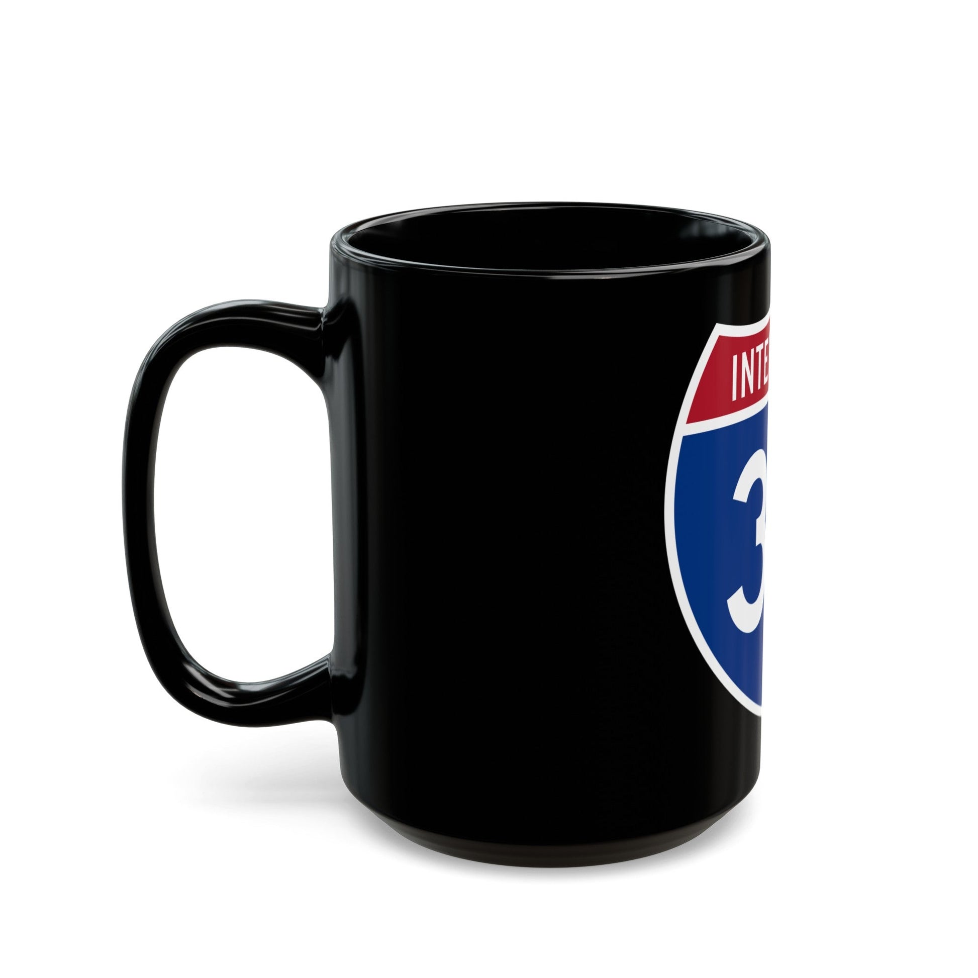 Interstate 35 (U.S. Highways) Black Coffee Mug-The Sticker Space