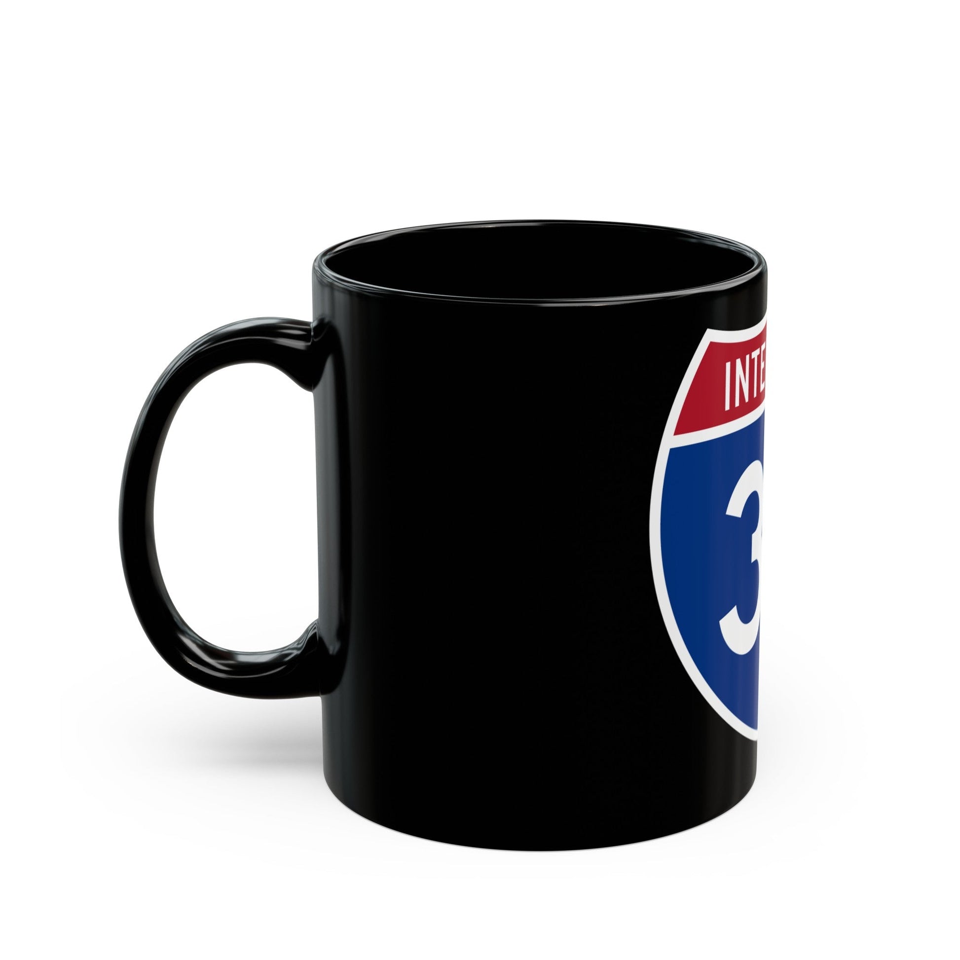 Interstate 35 (U.S. Highways) Black Coffee Mug-The Sticker Space