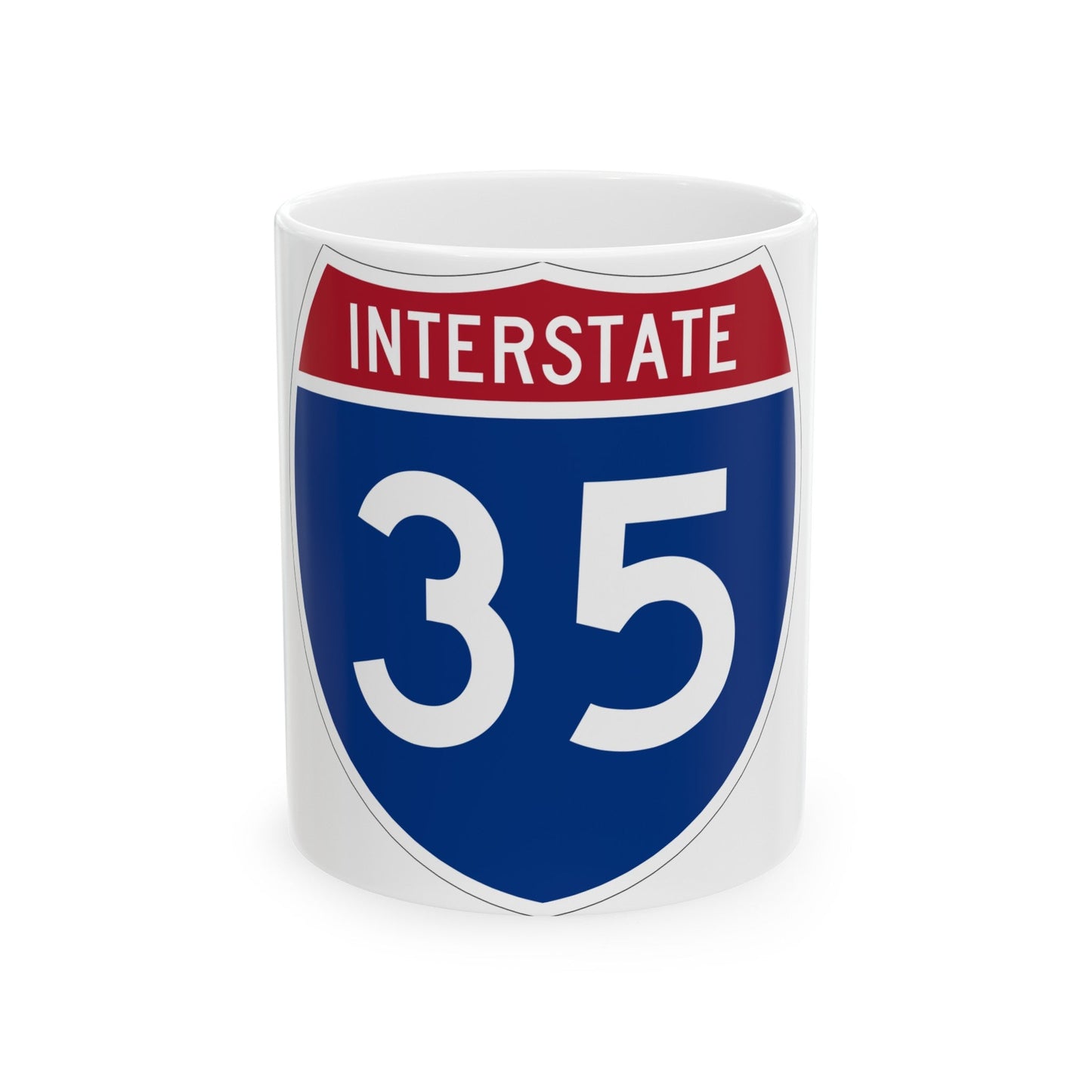 Interstate 35 (U.S. Highways) White Coffee Mug-11oz-The Sticker Space