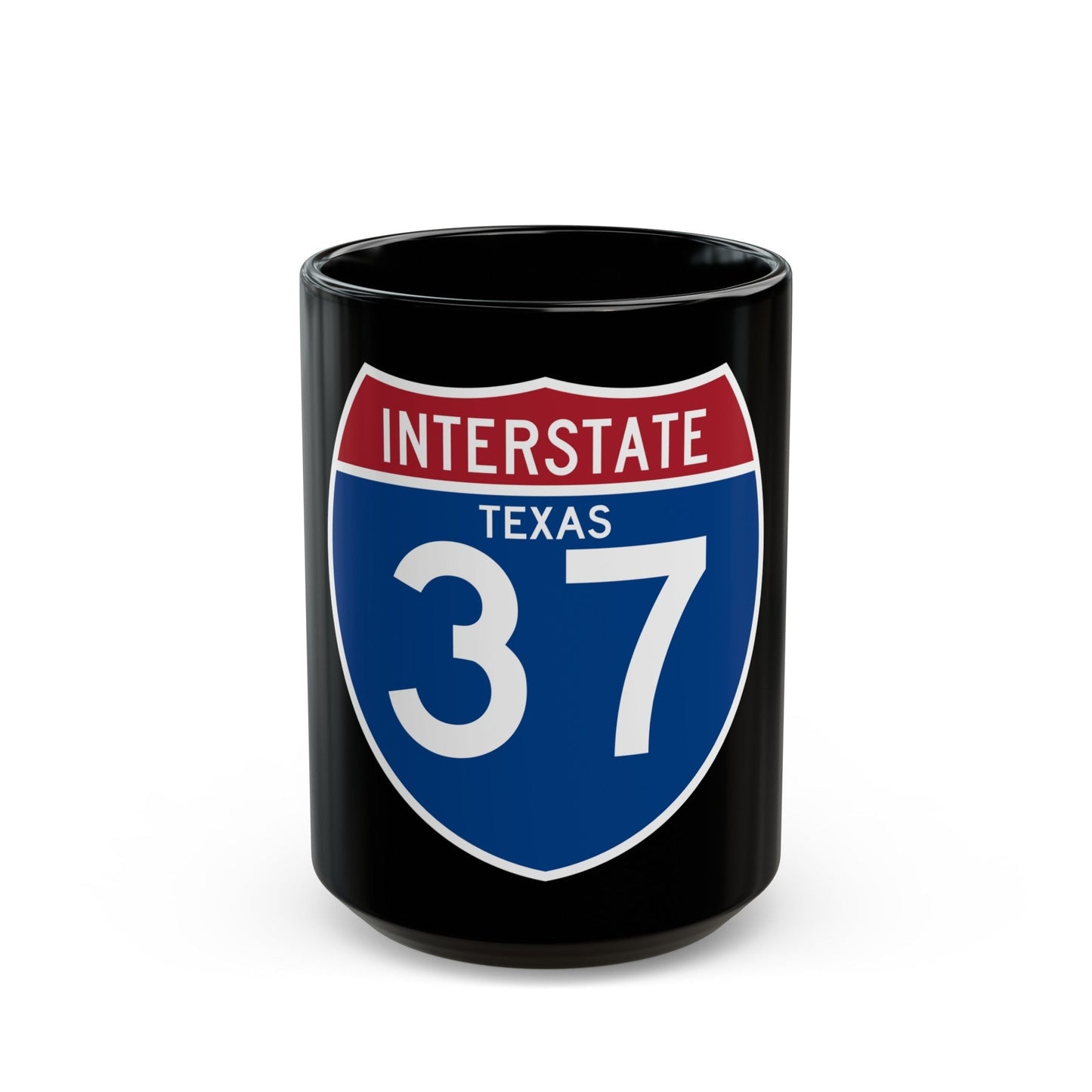 Interstate 37 (U.S. Highways) Black Coffee Mug-15oz-The Sticker Space