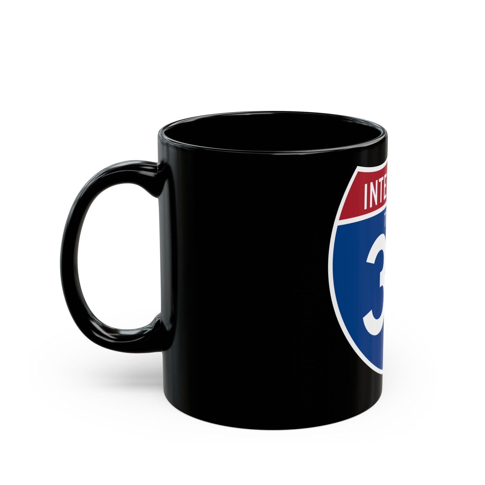 Interstate 37 (U.S. Highways) Black Coffee Mug-The Sticker Space