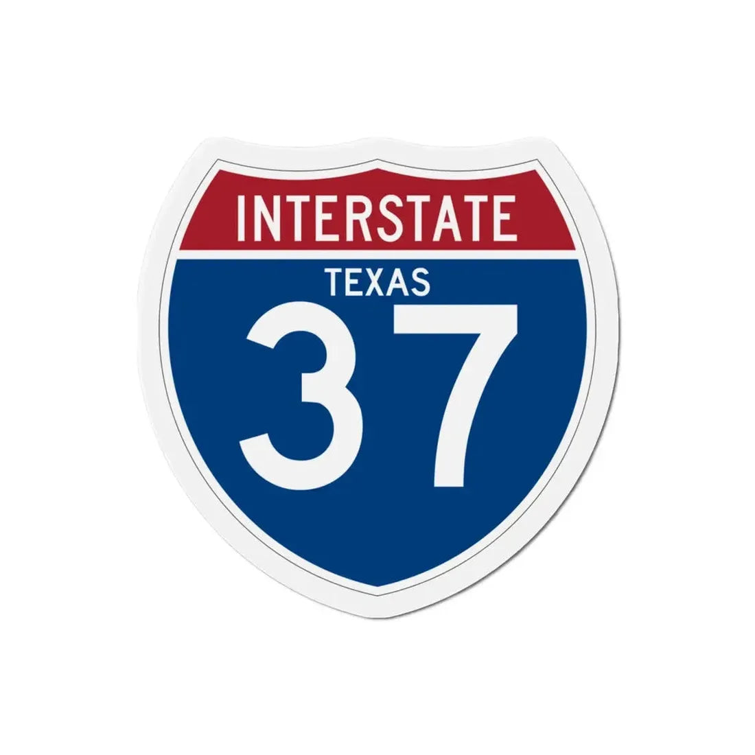Interstate 37 (U.S. Highways) Refrigerator Magnet 3 Inch - The Sticker Space