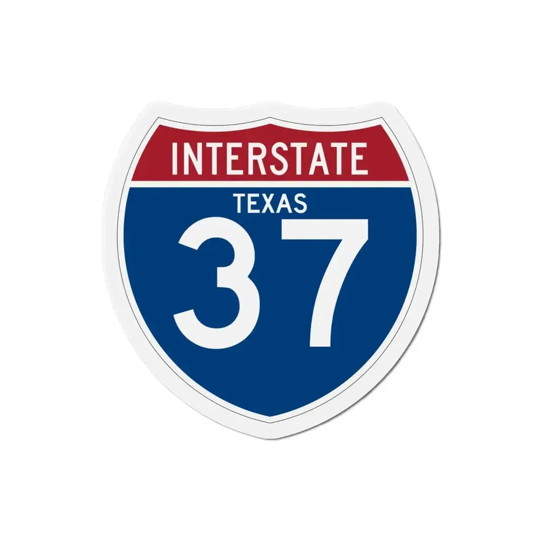 Interstate 37 (U.S. Highways) Refrigerator Magnet 4 Inch - The Sticker Space