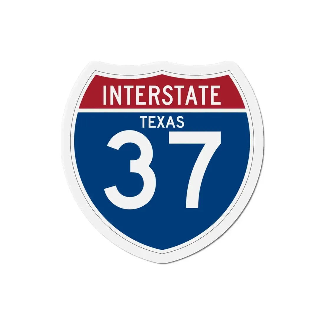 Interstate 37 (U.S. Highways) Refrigerator Magnet 4 Inch - The Sticker Space