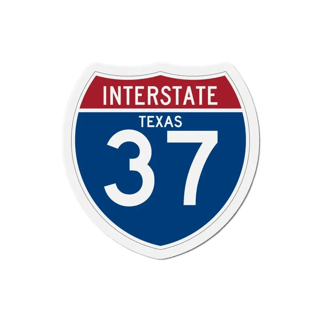 Interstate 37 (U.S. Highways) Refrigerator Magnet 5 Inch - The Sticker Space