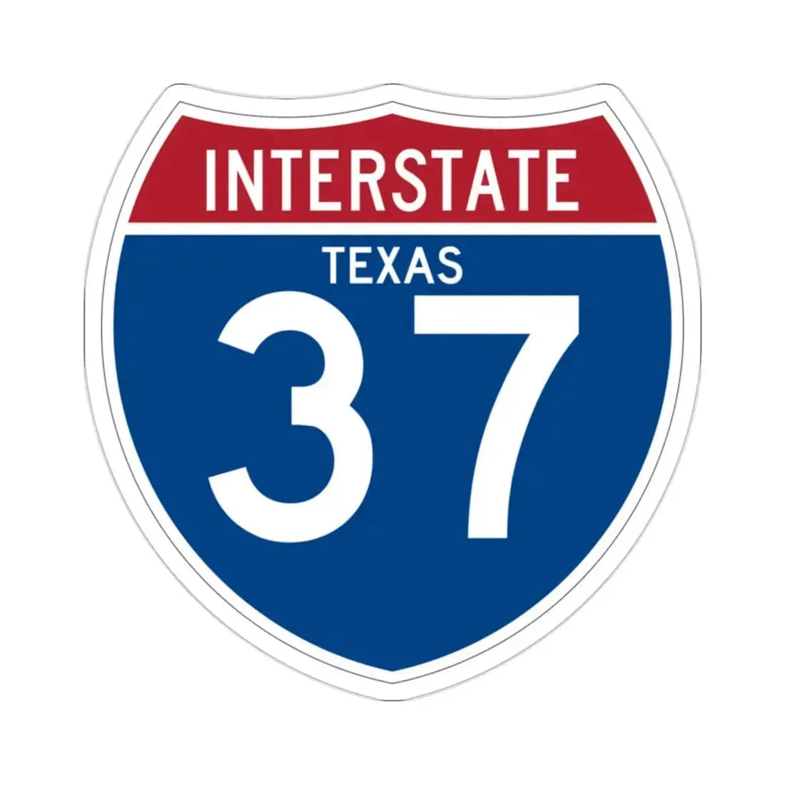 Interstate 37 (U.S. Highways) STICKER Vinyl Die-Cut Decal 2 Inch - The Sticker Space
