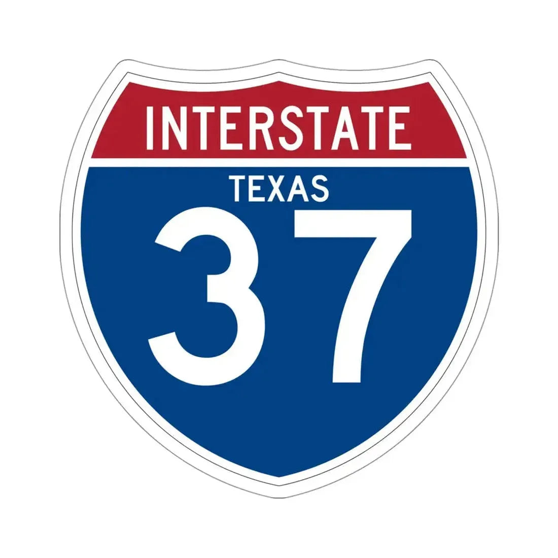 Interstate 37 (U.S. Highways) STICKER Vinyl Die-Cut Decal 4 Inch - The Sticker Space