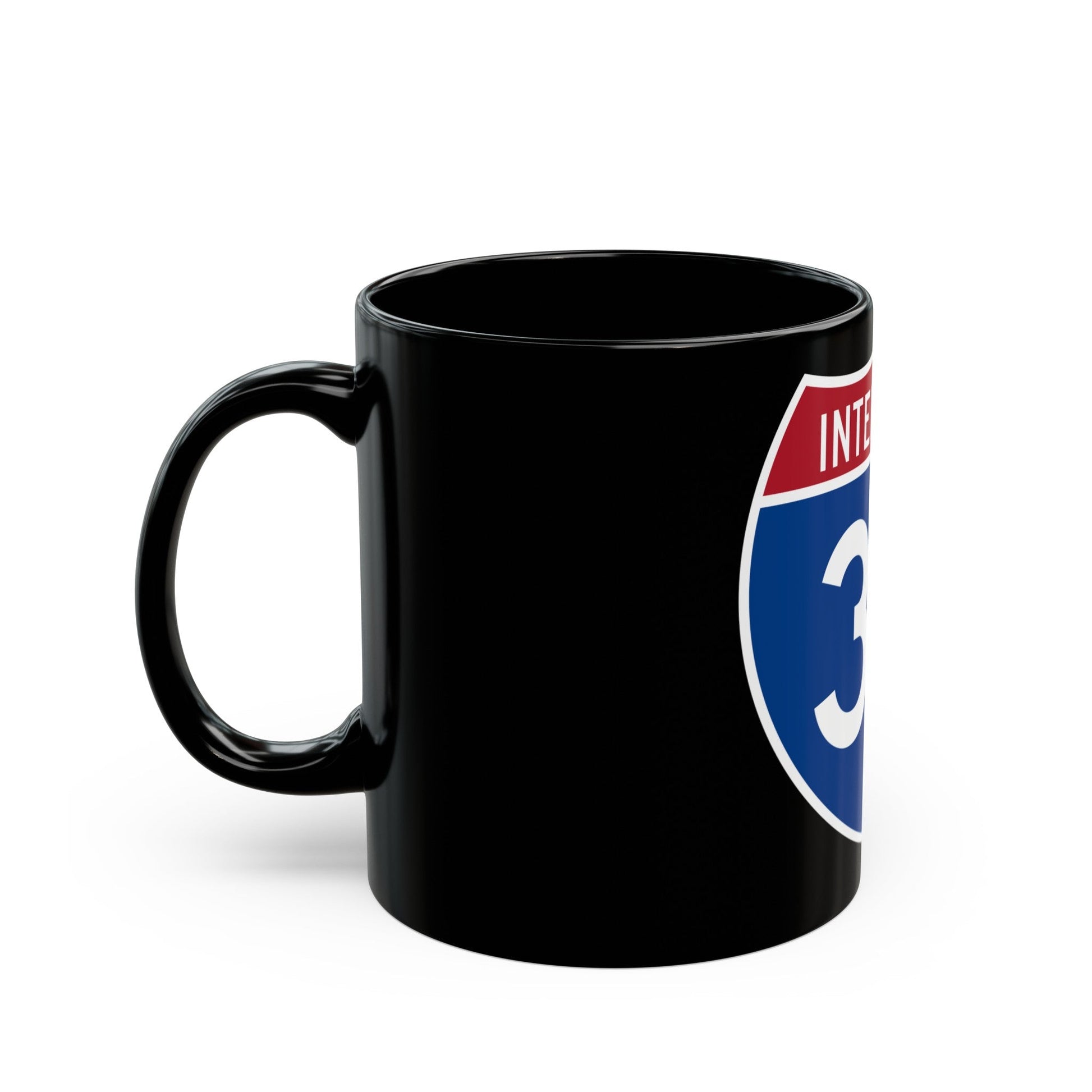 Interstate 39 (U.S. Highways) Black Coffee Mug-The Sticker Space