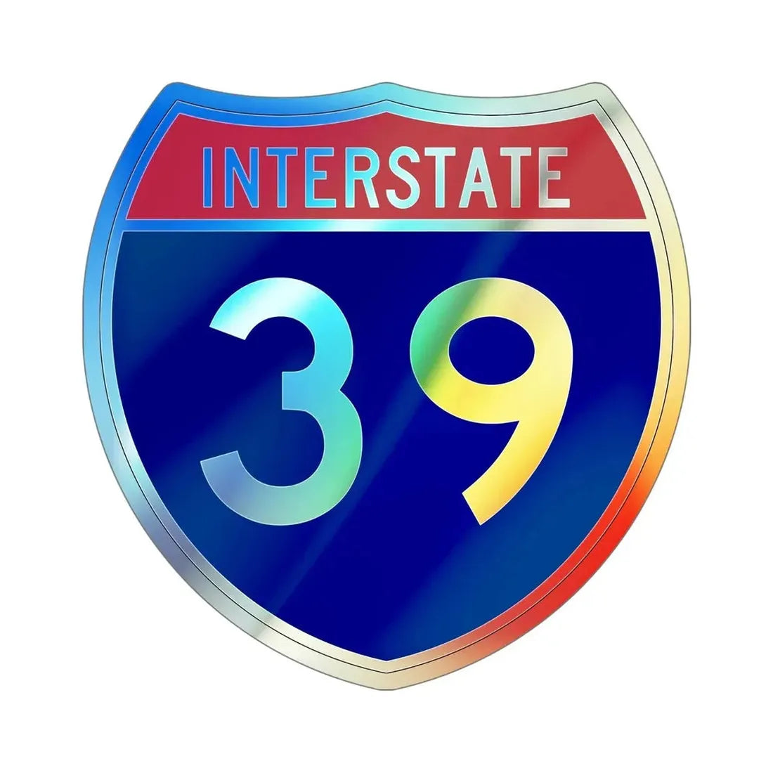 Interstate 39 (U.S. Highways) Holographic STICKER Die-Cut Vinyl Decal - The Sticker Space