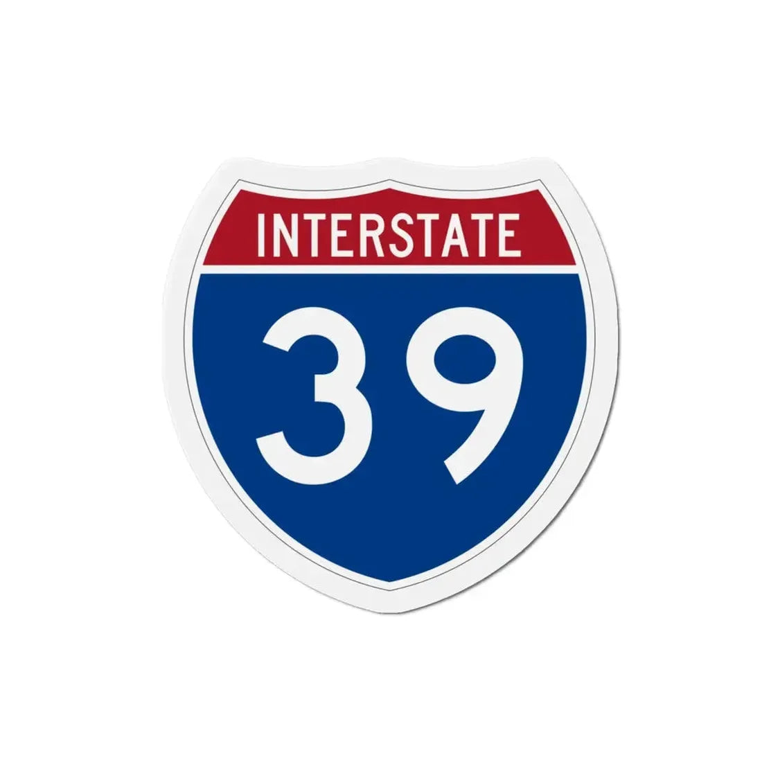 Interstate 39 (U.S. Highways) Refrigerator Magnet 3 Inch - The Sticker Space