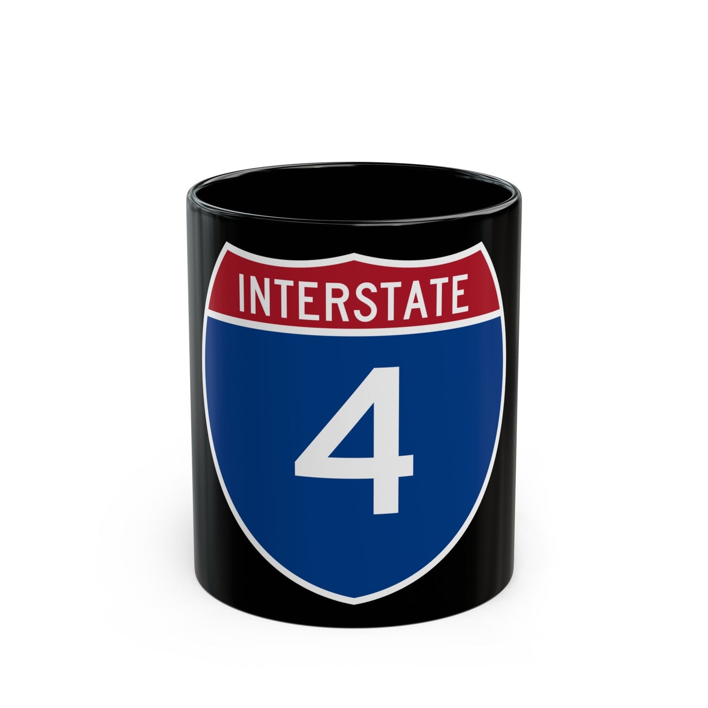 Interstate 4 (U.S. Highways) Black Coffee Mug-11oz-The Sticker Space