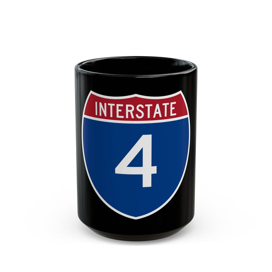 Interstate 4 (U.S. Highways) Black Coffee Mug-15oz-The Sticker Space