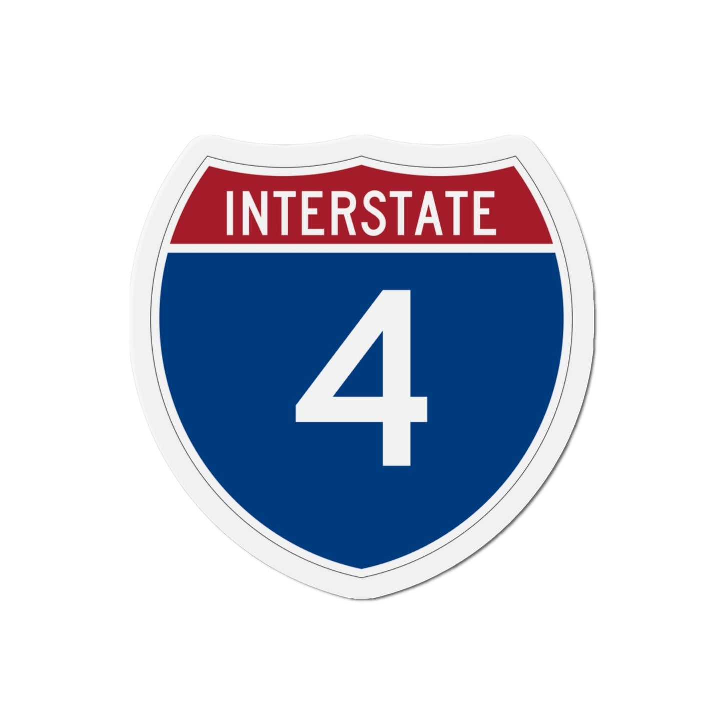 Interstate 4 (U.S. Highways) Die-Cut Magnet-3 Inch-The Sticker Space