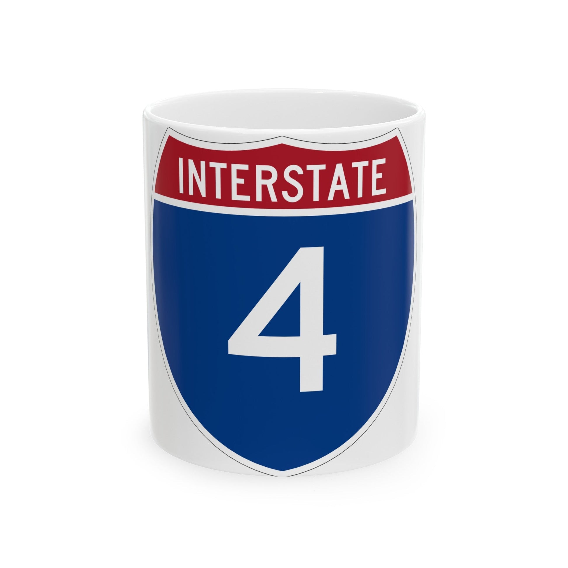 Interstate 4 (U.S. Highways) White Coffee Mug-11oz-The Sticker Space