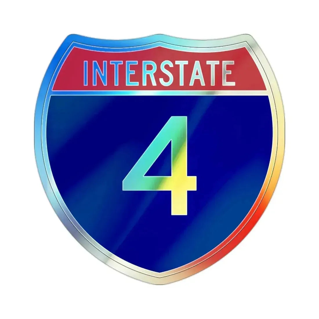 Interstate 4 (U.S. Highways) Holographic STICKER Die-Cut Vinyl Decal 2 Inch Holographic - The Sticker Space