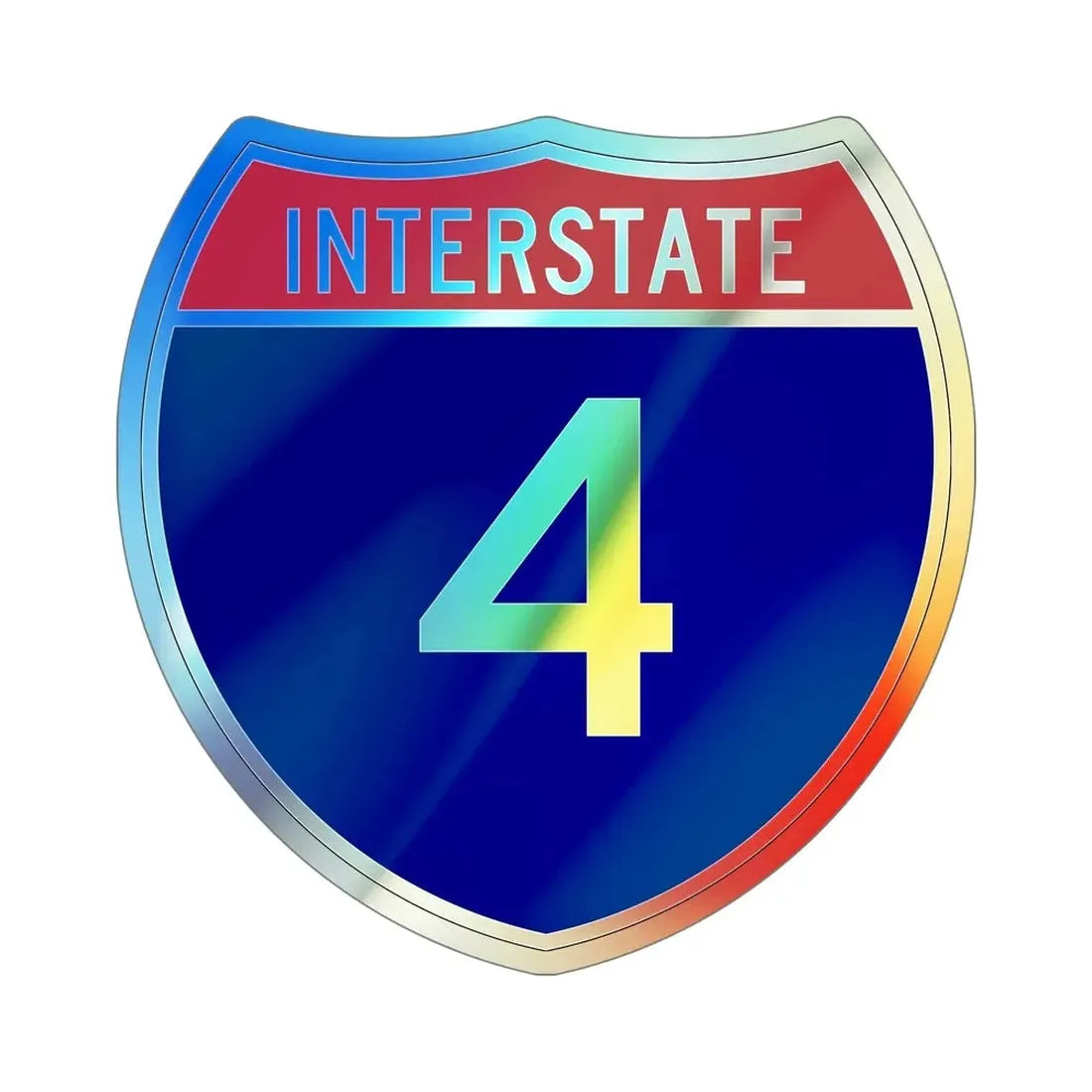 Interstate 4 (U.S. Highways) Holographic STICKER Die-Cut Vinyl Decal - The Sticker Space