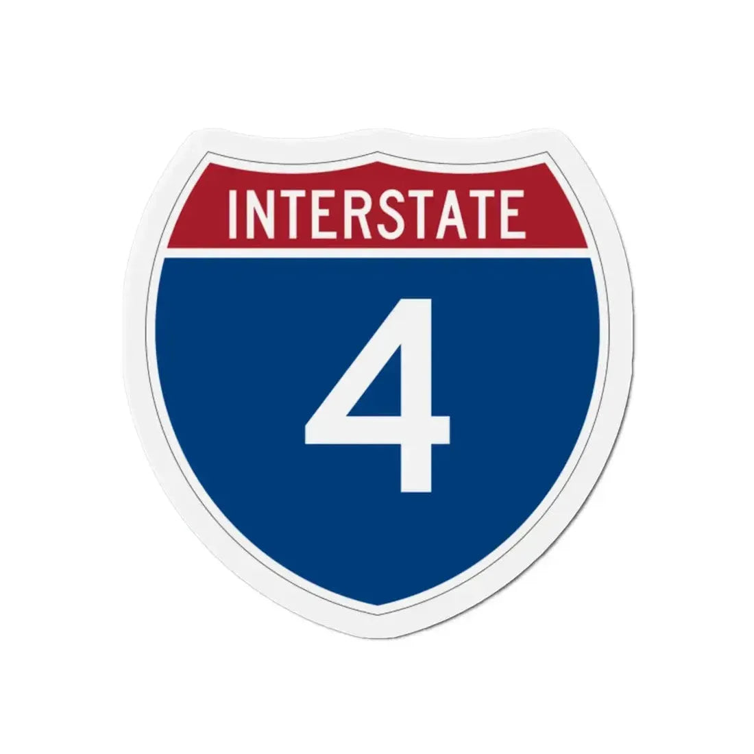 Interstate 4 (U.S. Highways) Refrigerator Magnet 2 Inch - The Sticker Space