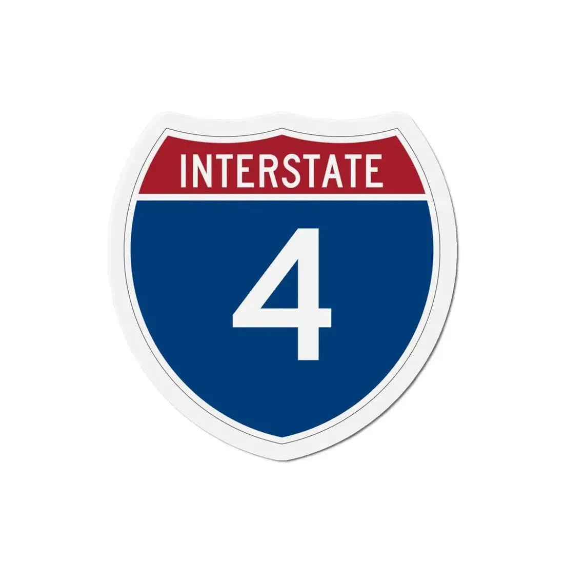 Interstate 4 (U.S. Highways) Refrigerator Magnet 5 Inch - The Sticker Space