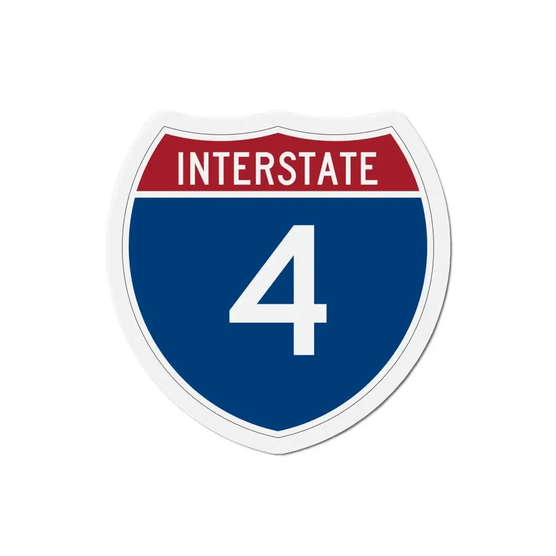 Interstate 4 (U.S. Highways) Refrigerator Magnet 5 Inch - The Sticker Space