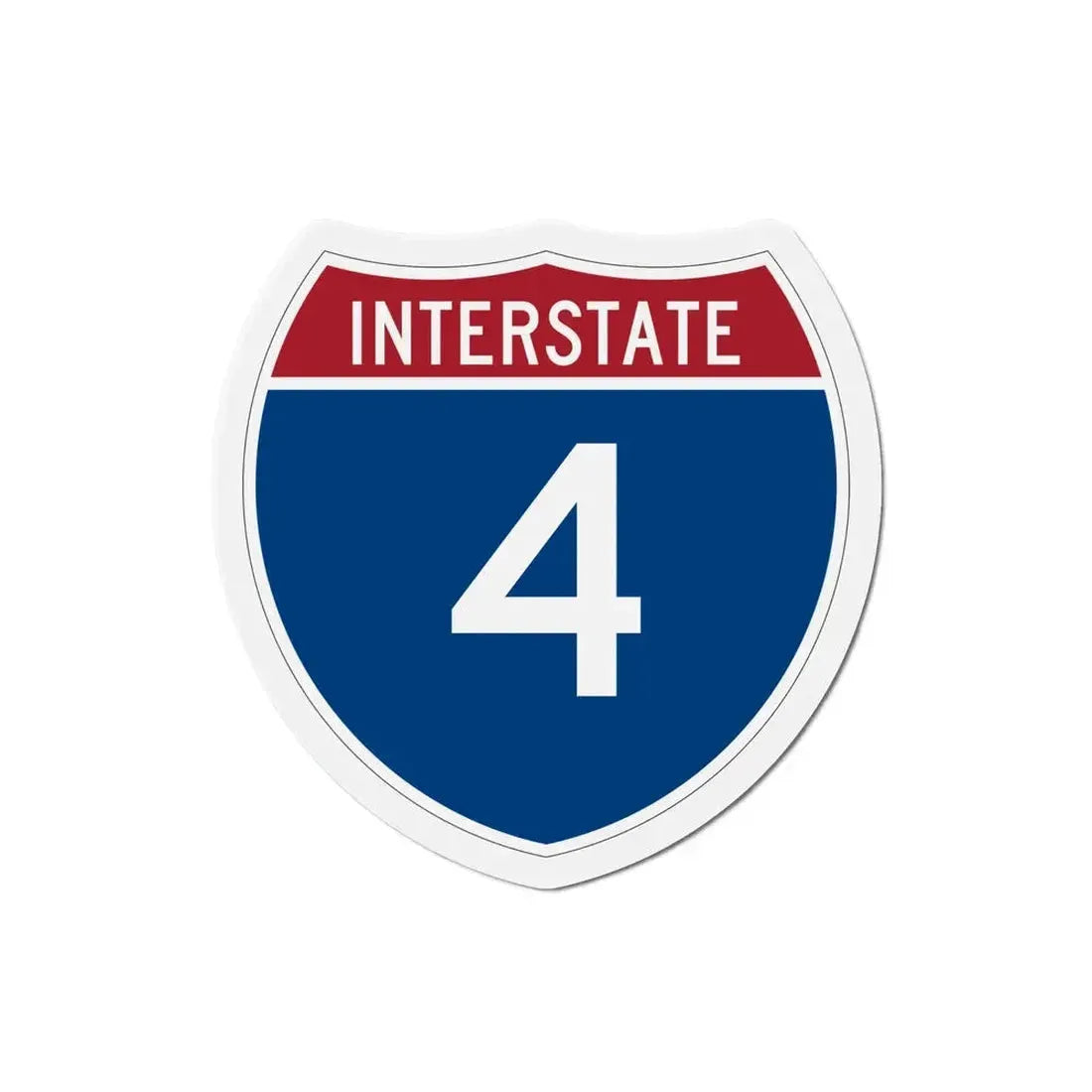 Interstate 4 (U.S. Highways) Refrigerator Magnet 6 Inch - The Sticker Space