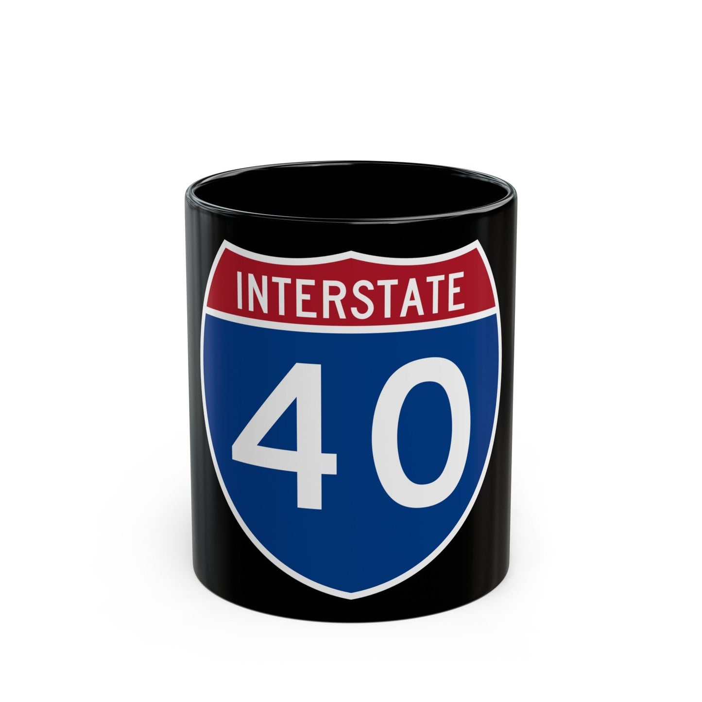 Interstate 40 (U.S. Highways) Black Coffee Mug-11oz-The Sticker Space