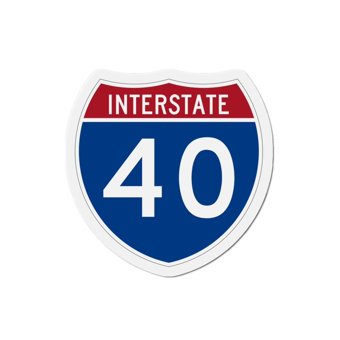Interstate 40 (U.S. Highways) Die-Cut Magnet-3 Inch-The Sticker Space