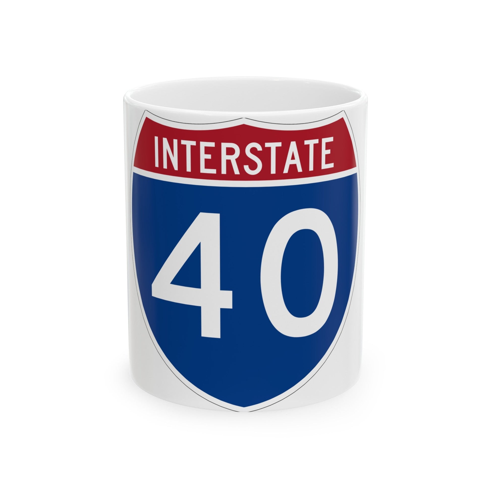Interstate 40 (U.S. Highways) White Coffee Mug-11oz-The Sticker Space