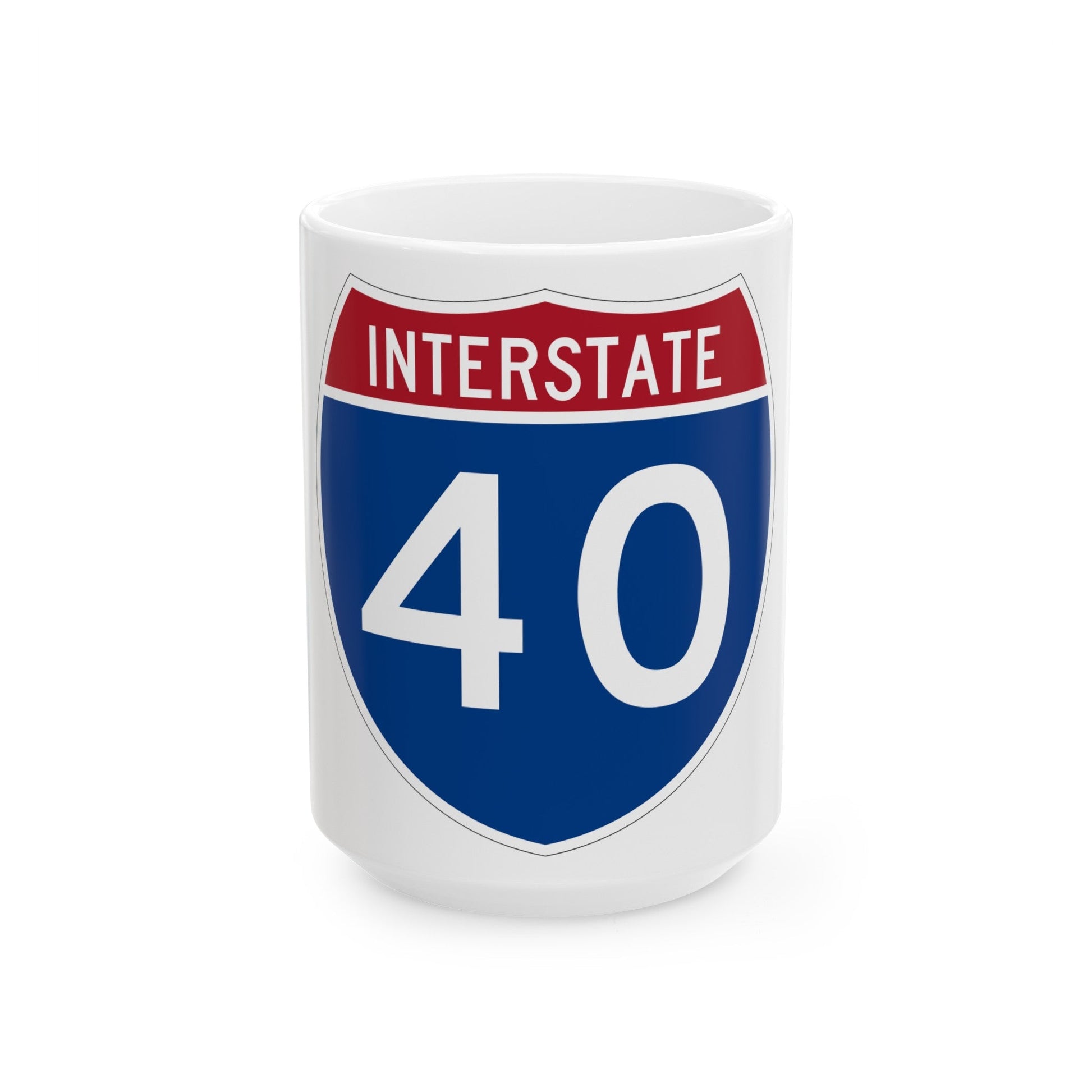 Interstate 40 (U.S. Highways) White Coffee Mug-15oz-The Sticker Space