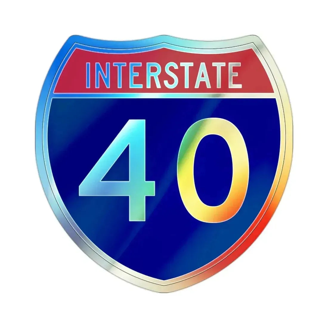 Interstate 40 (U.S. Highways) Holographic STICKER Die-Cut Vinyl Decal 2 Inch Holographic - The Sticker Space