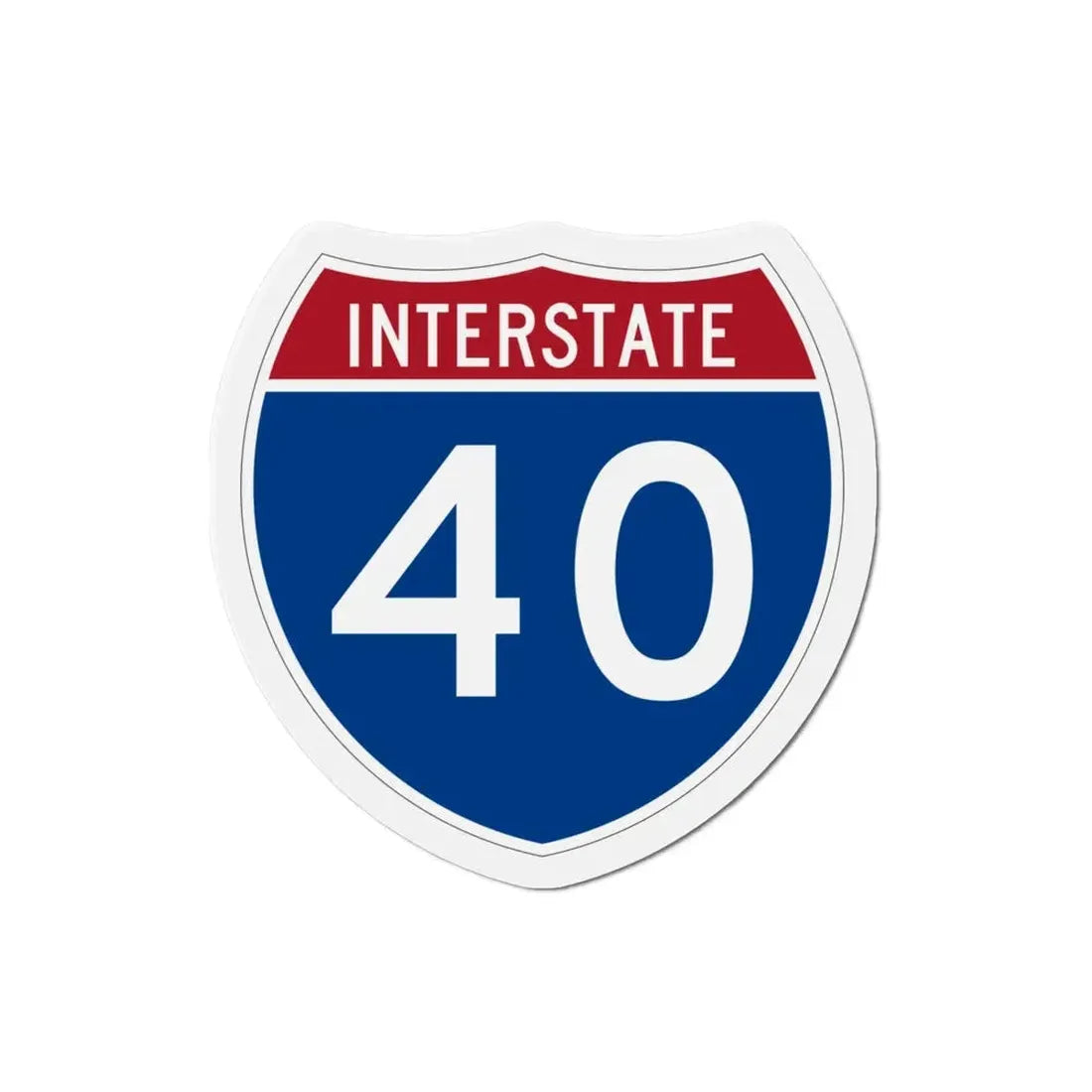 Interstate 40 (U.S. Highways) Refrigerator Magnet 3 Inch - The Sticker Space