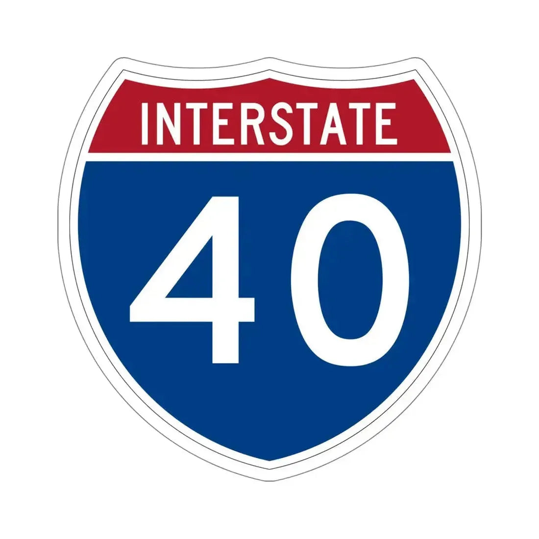 Interstate 40 (U.S. Highways) STICKER Vinyl Die-Cut Decal 6 Inch - The Sticker Space