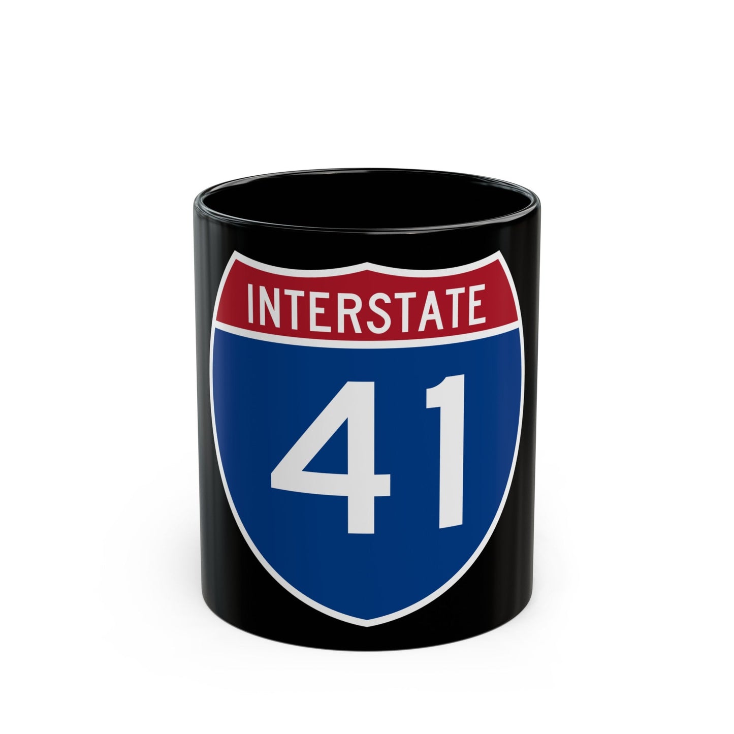 Interstate 41 (U.S. Highways) Black Coffee Mug-11oz-The Sticker Space