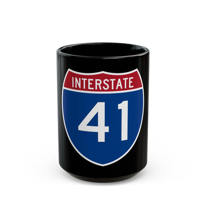 Interstate 41 (U.S. Highways) Black Coffee Mug-15oz-The Sticker Space