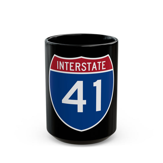 Interstate 41 (U.S. Highways) Black Coffee Mug-15oz-The Sticker Space