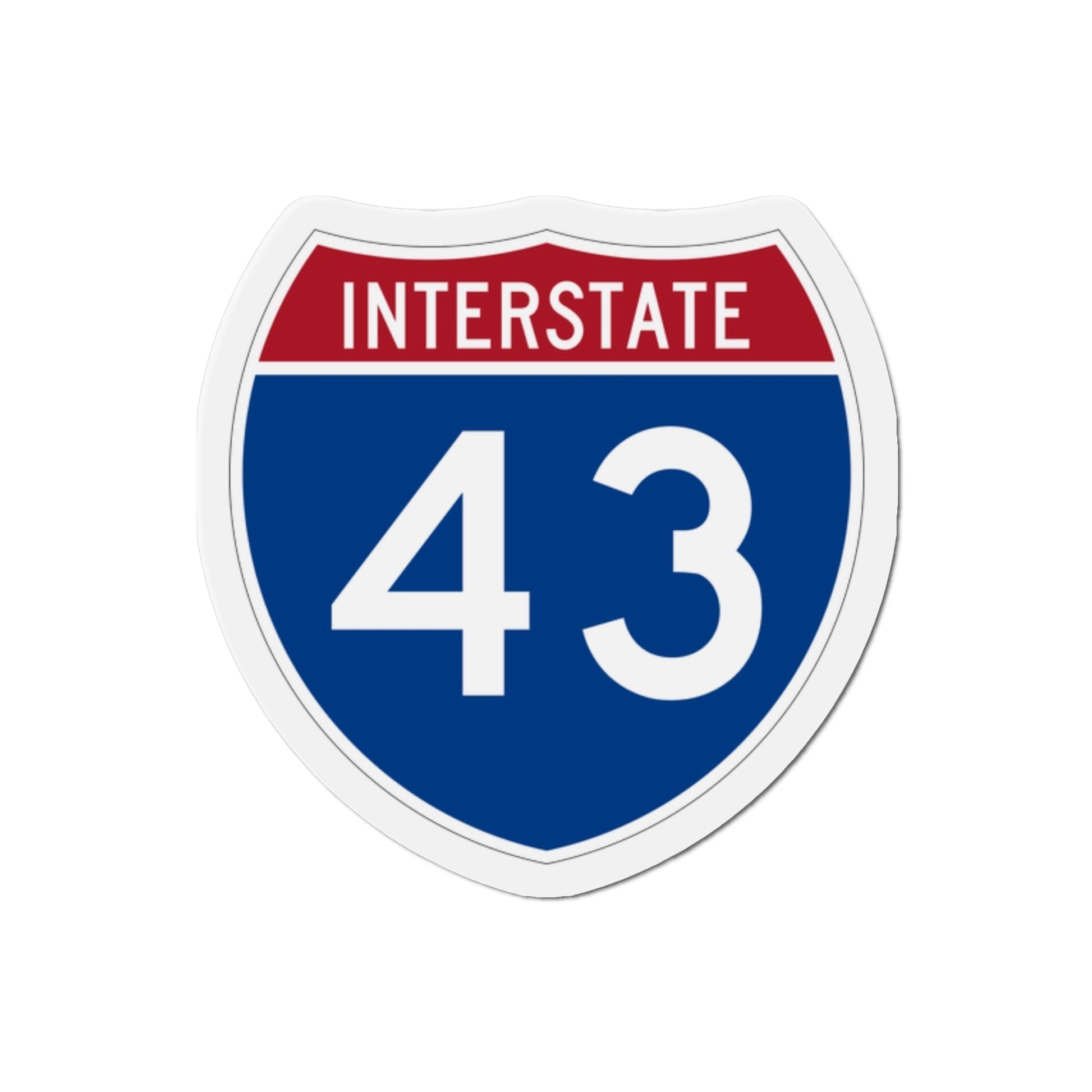 Interstate 43 (U.S. Highways) Die-Cut Magnet-2 Inch-The Sticker Space