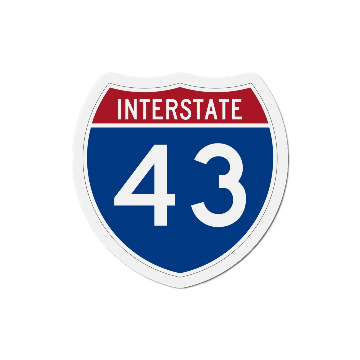 Interstate 43 (U.S. Highways) Die-Cut Magnet-4 Inch-The Sticker Space