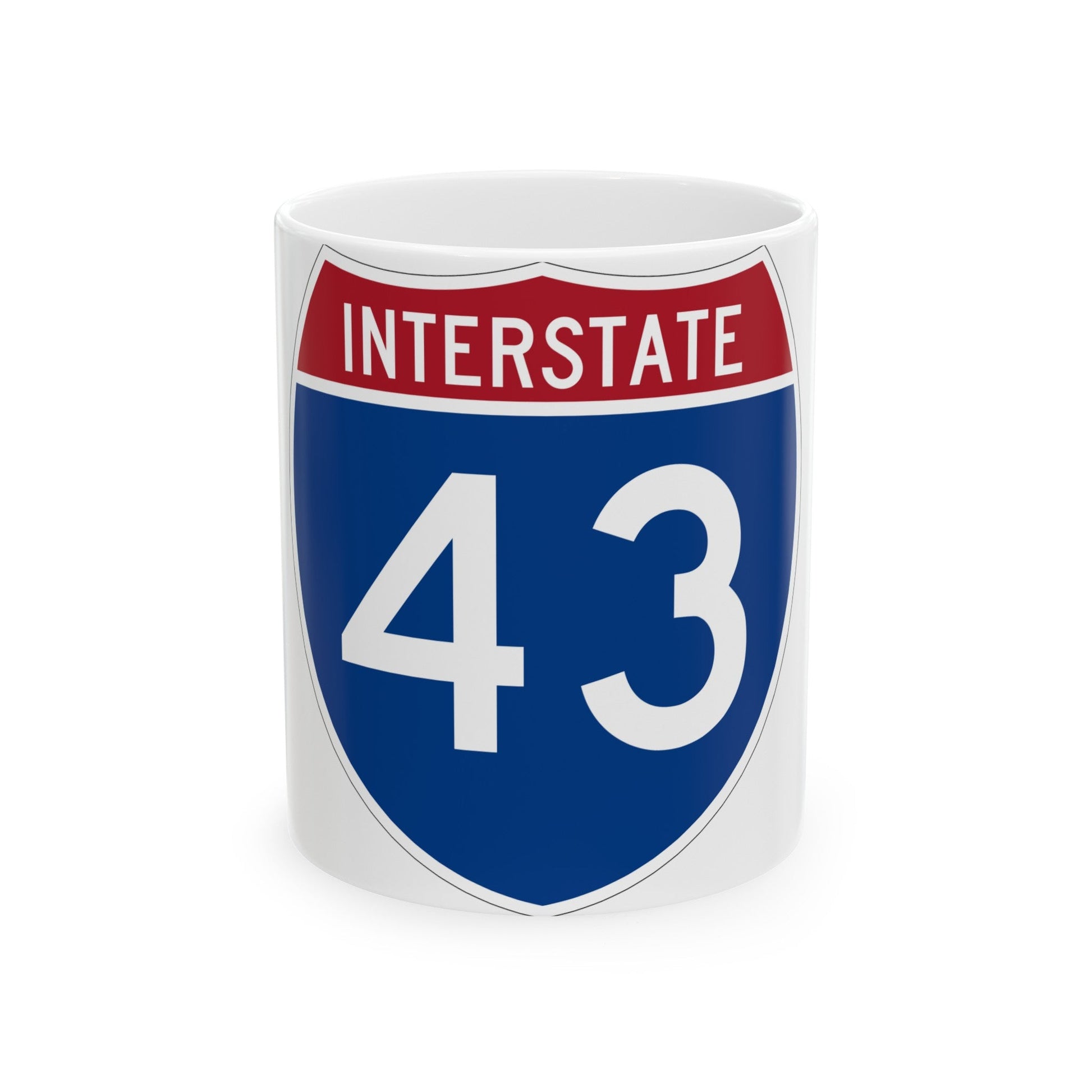Interstate 43 (U.S. Highways) White Coffee Mug-11oz-The Sticker Space