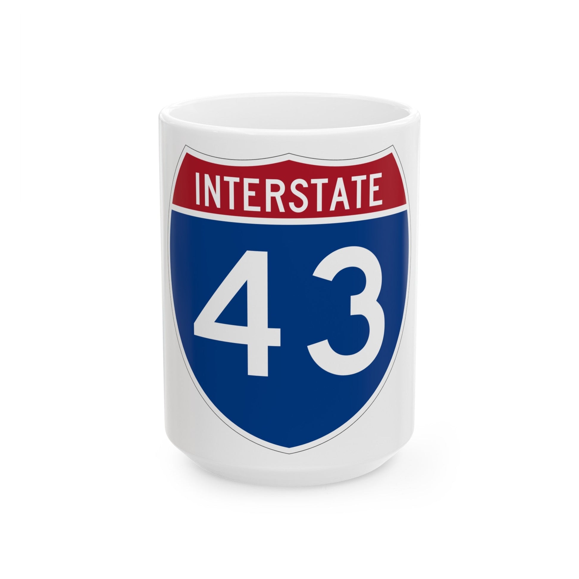 Interstate 43 (U.S. Highways) White Coffee Mug-15oz-The Sticker Space