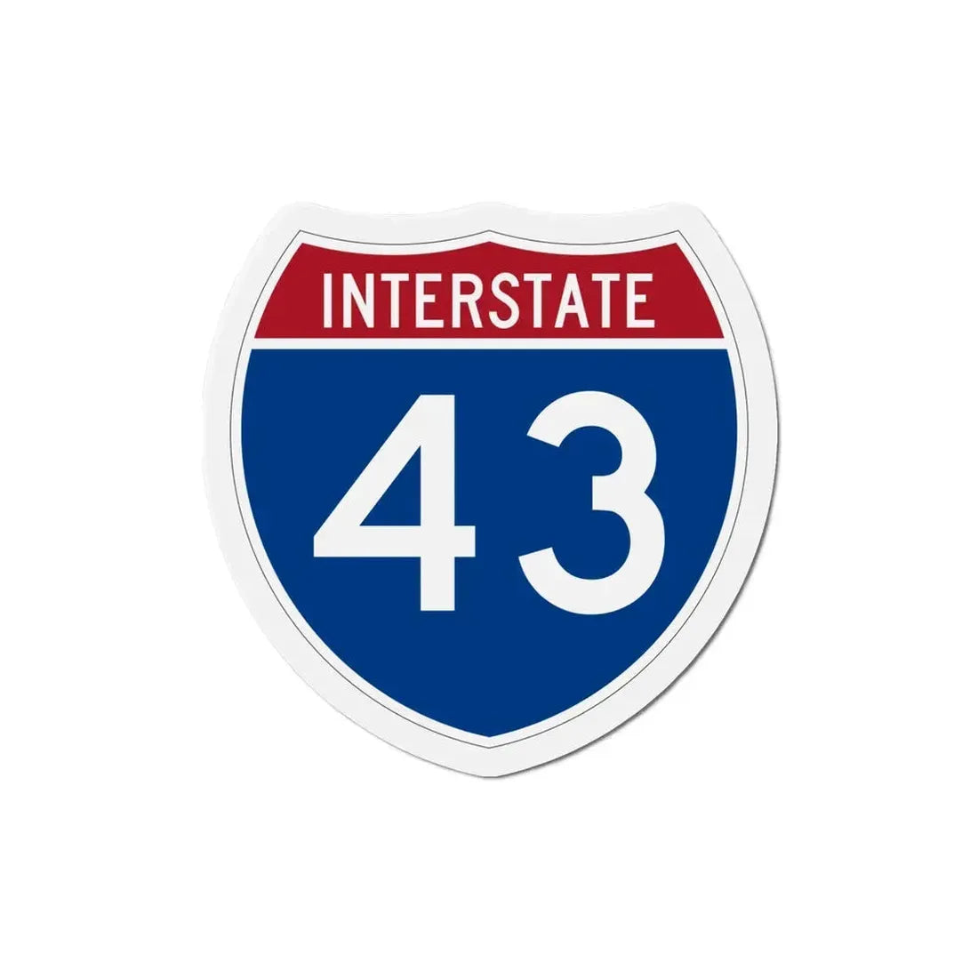 Interstate 43 (U.S. Highways) Refrigerator Magnet 5 Inch - The Sticker Space